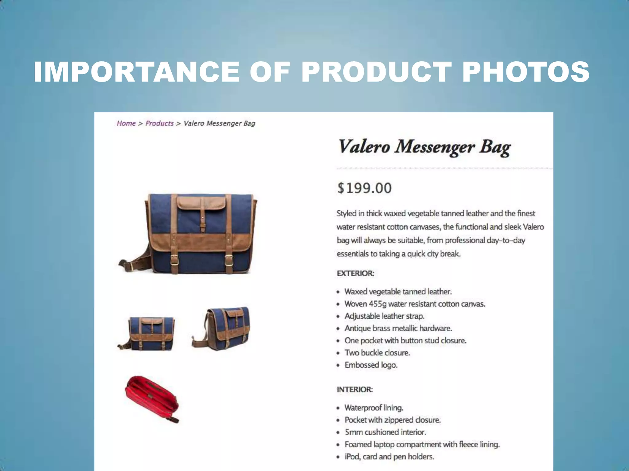 IMPORTANCE OF PRODUCT PHOTOS
 