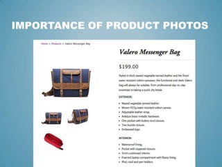 IMPORTANCE OF PRODUCT PHOTOS
 