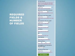 REQUIRED
FIELDS &
NUMBER
OF FIELDS
 