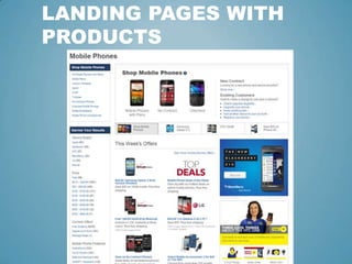 LANDING PAGES WITH
PRODUCTS
 