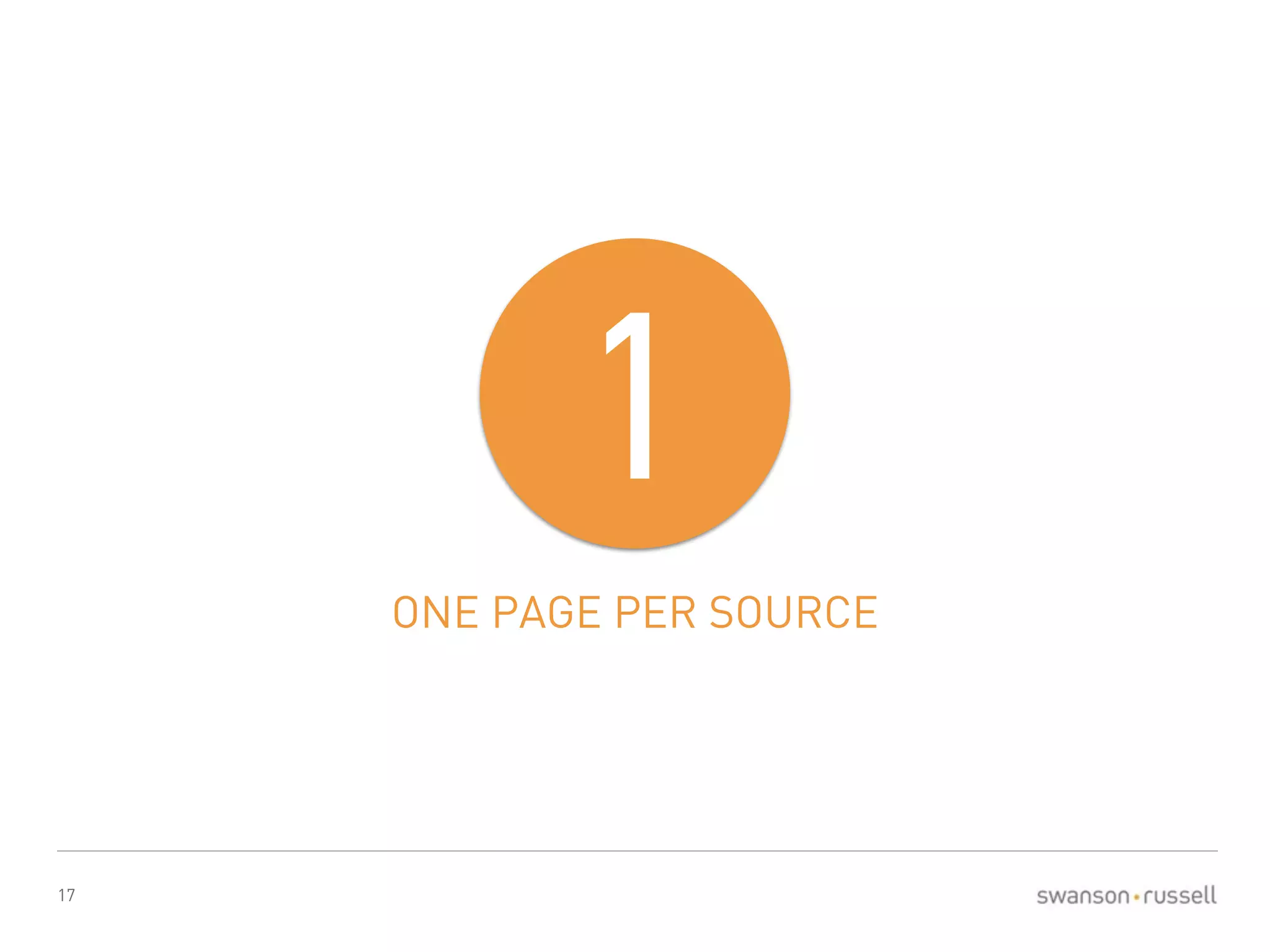 17 
1 
ONE PAGE PER SOURCE 
 
