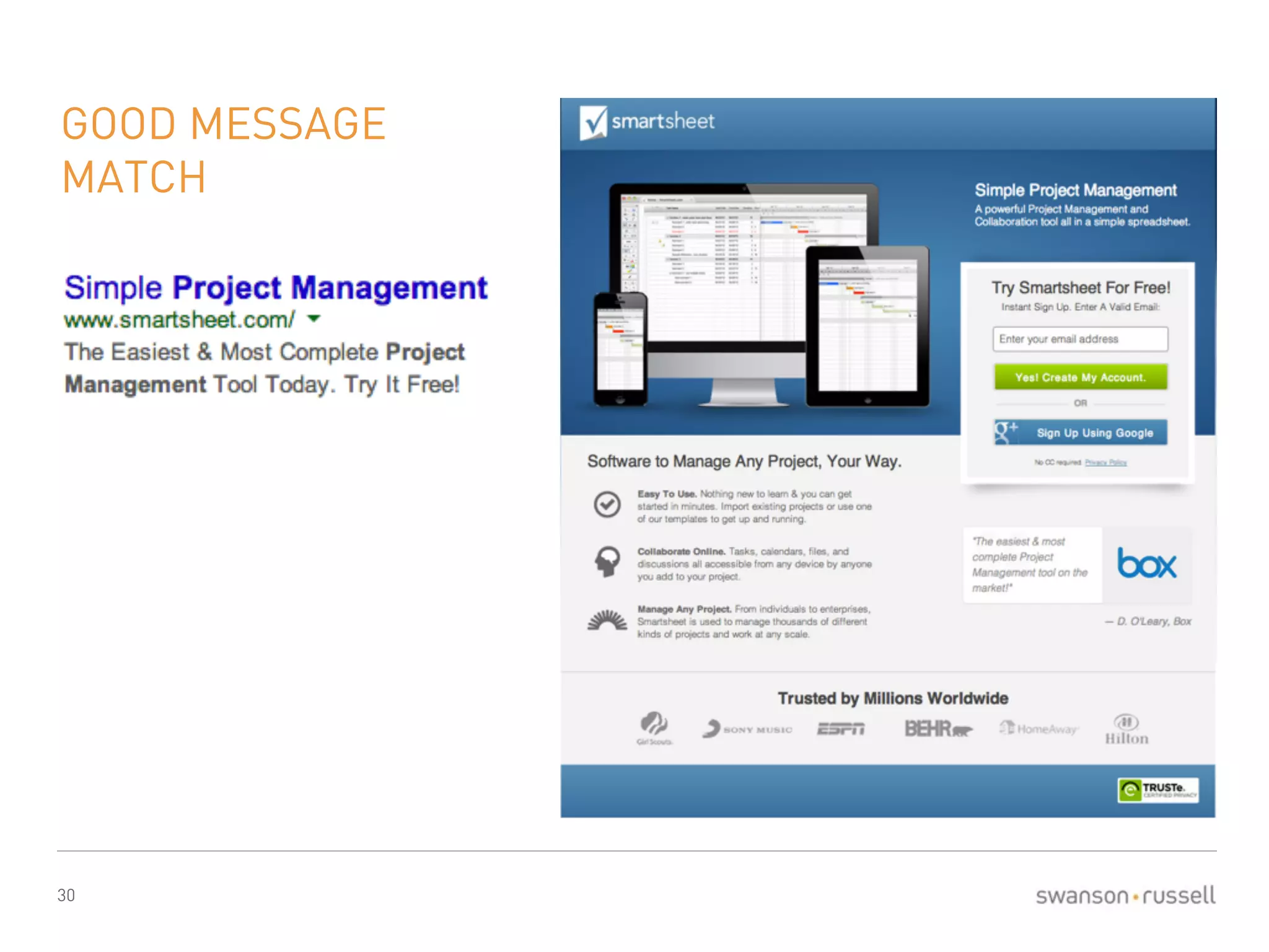 GOOD MESSAGE 
MATCH 
30 
 