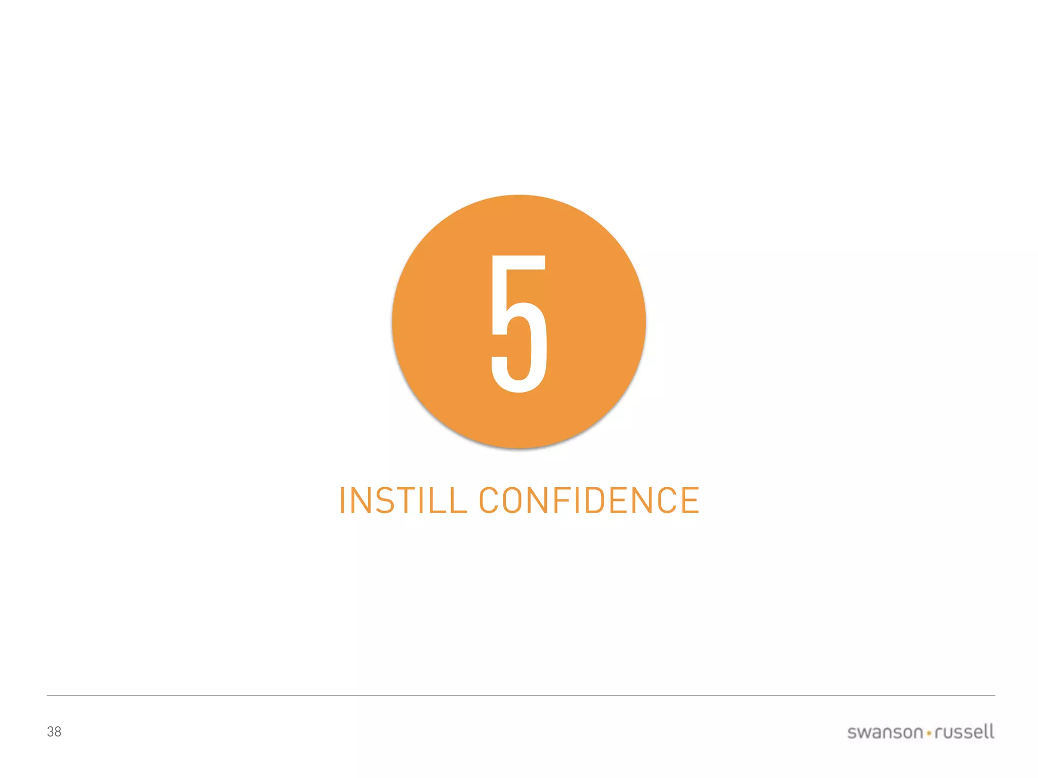 38 
5 
INSTILL CONFIDENCE 
 