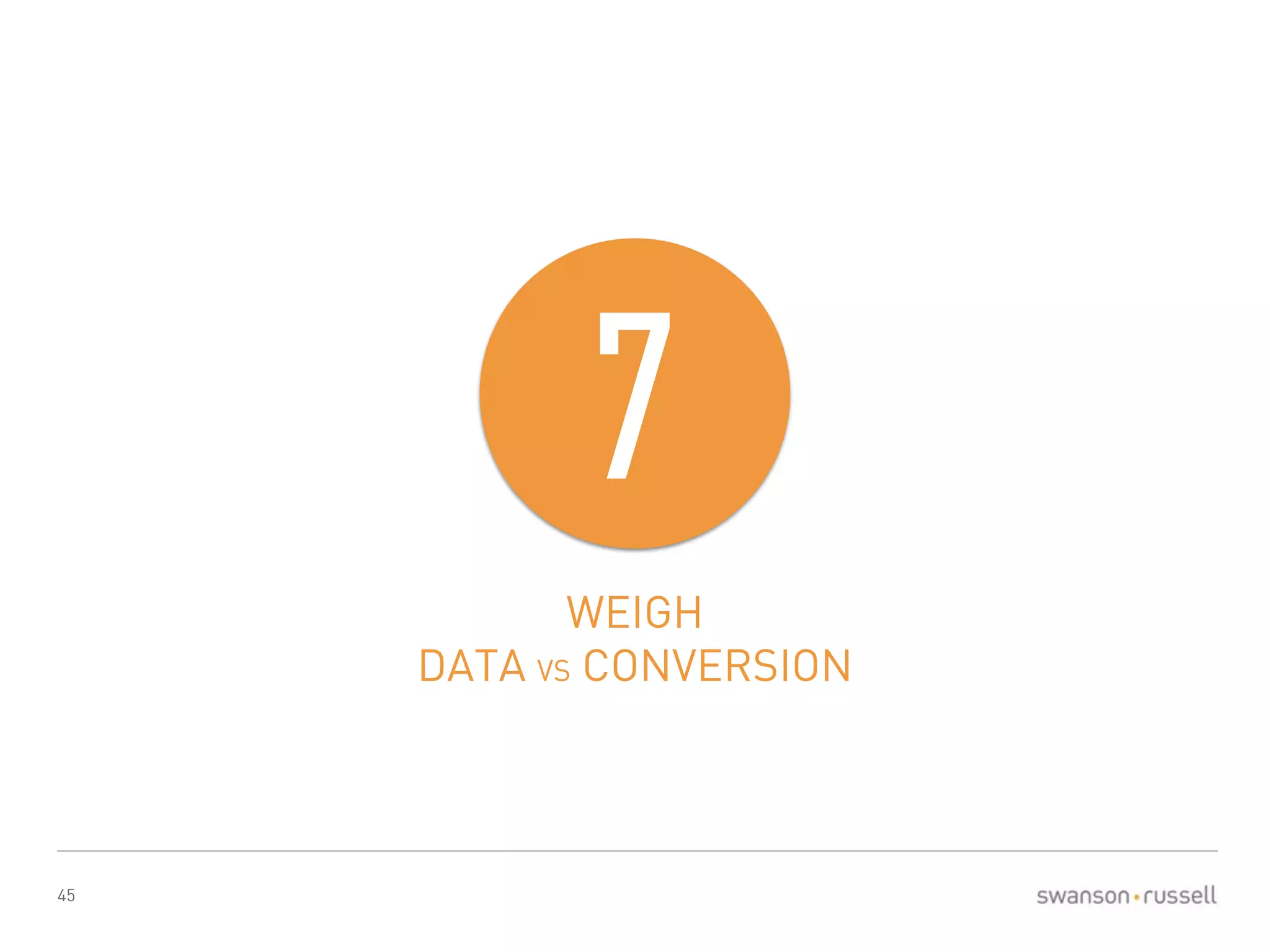 45 
7 
WEIGH 
DATA VS CONVERSION 
 