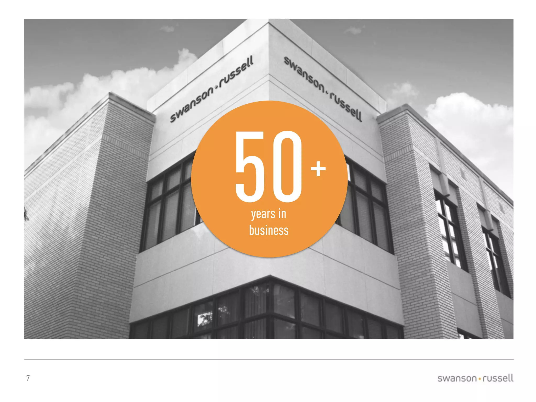 7 
50 years in 
business 
+ 
 