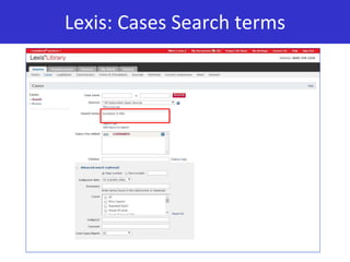 Lexis: Cases Search terms
 