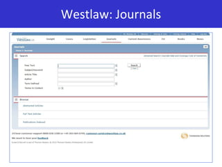 Westlaw: Journals
 