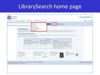 LibrarySearch home page
 