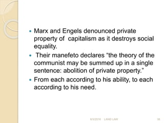 Land law [all slides for studentsj] | PPTX