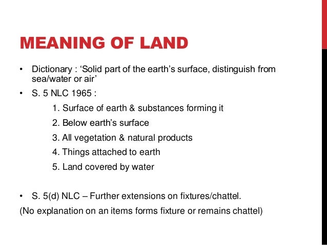General Concepts of Land Ownership