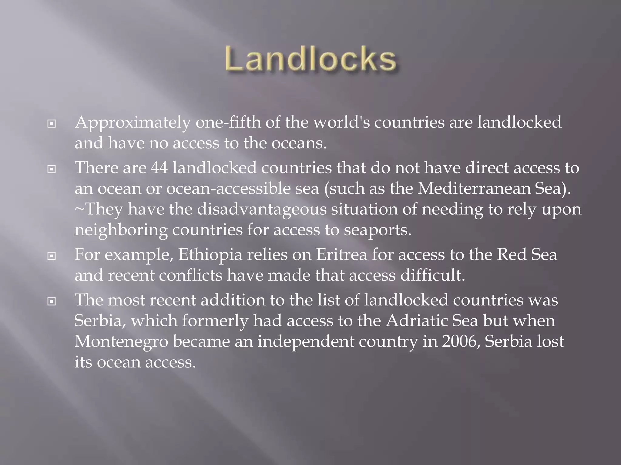 Example Landlocked Picture Landlocked with bad neighbors | PPTX