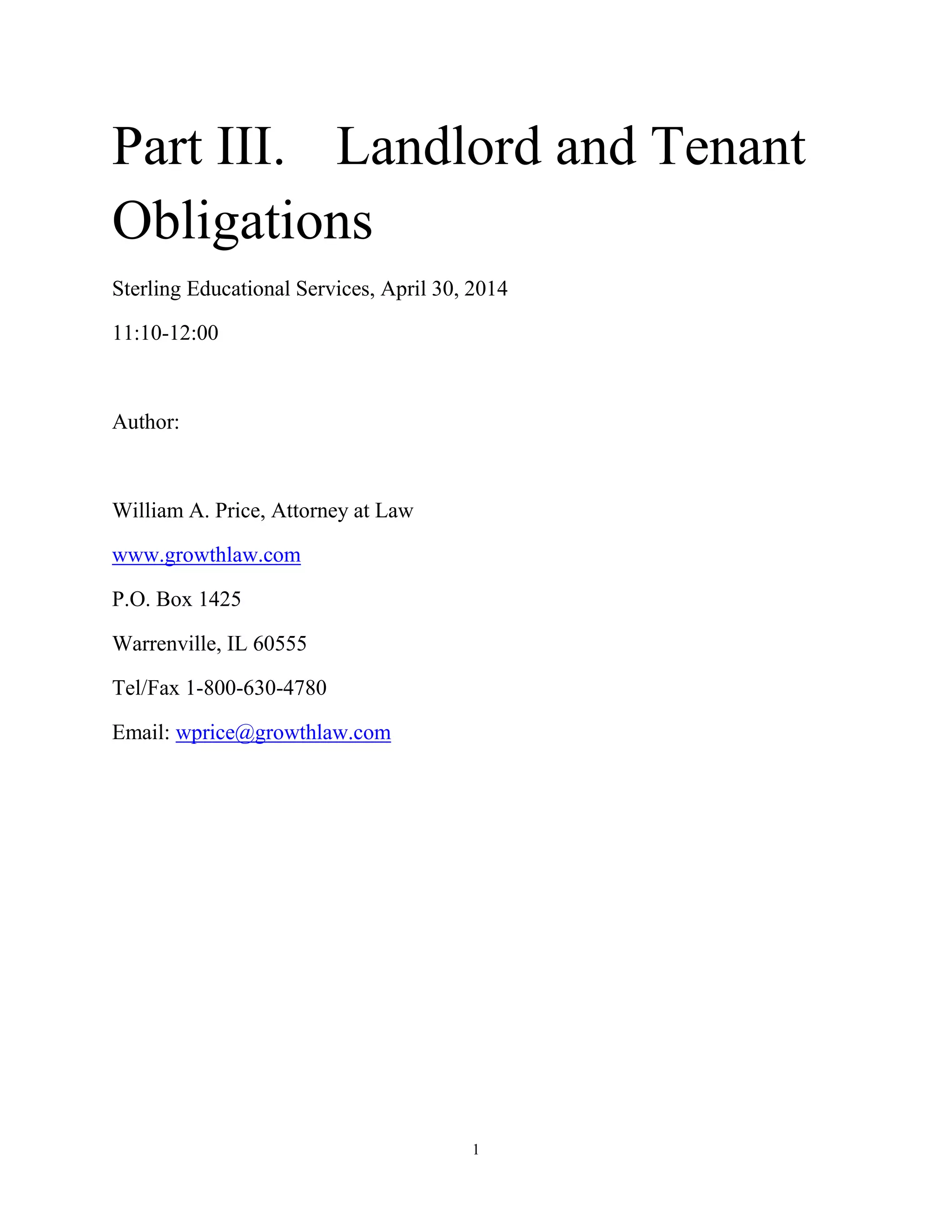 Landlord and tenant obligations | DOCX
