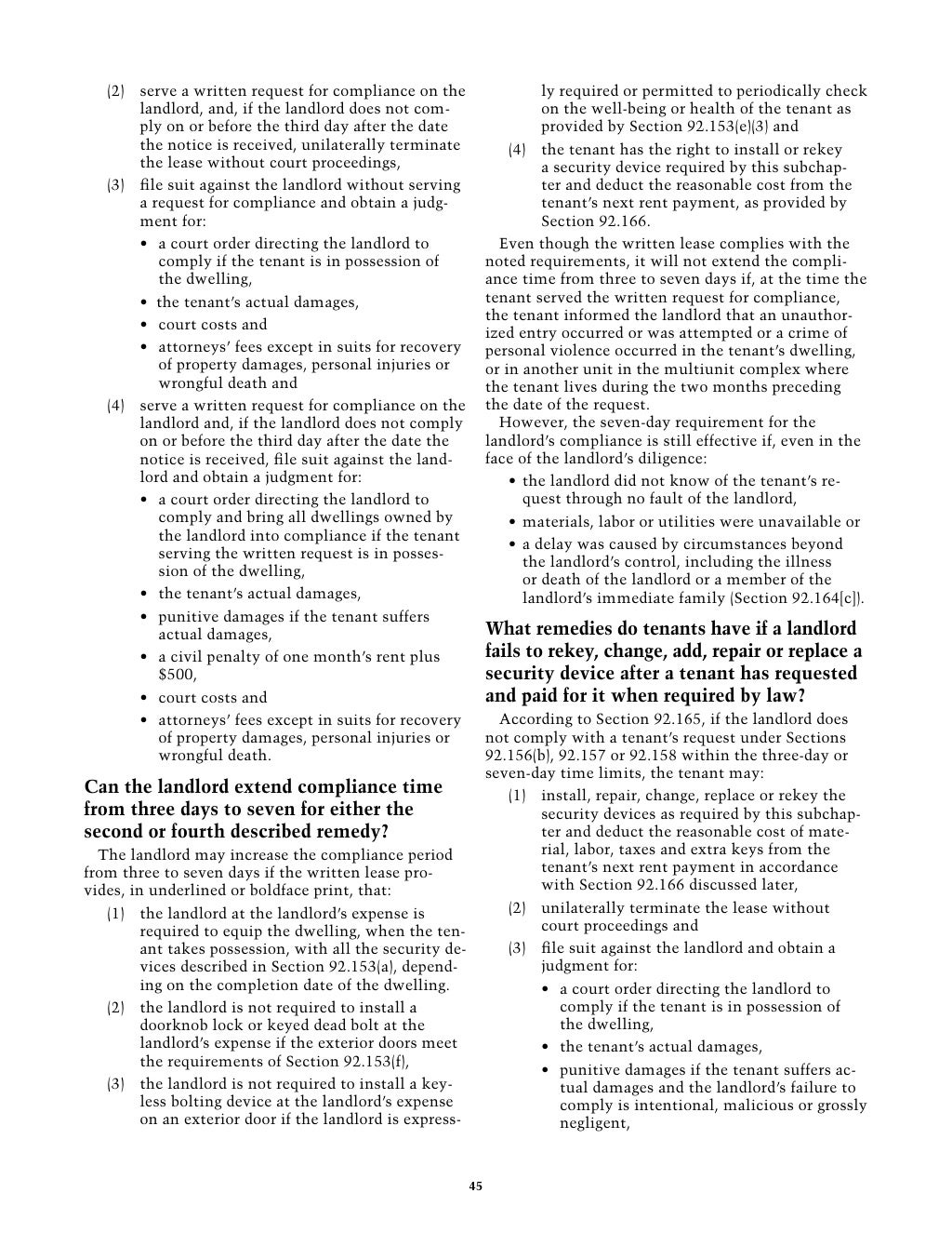 Texas Landlords and Tenants Guide 2010