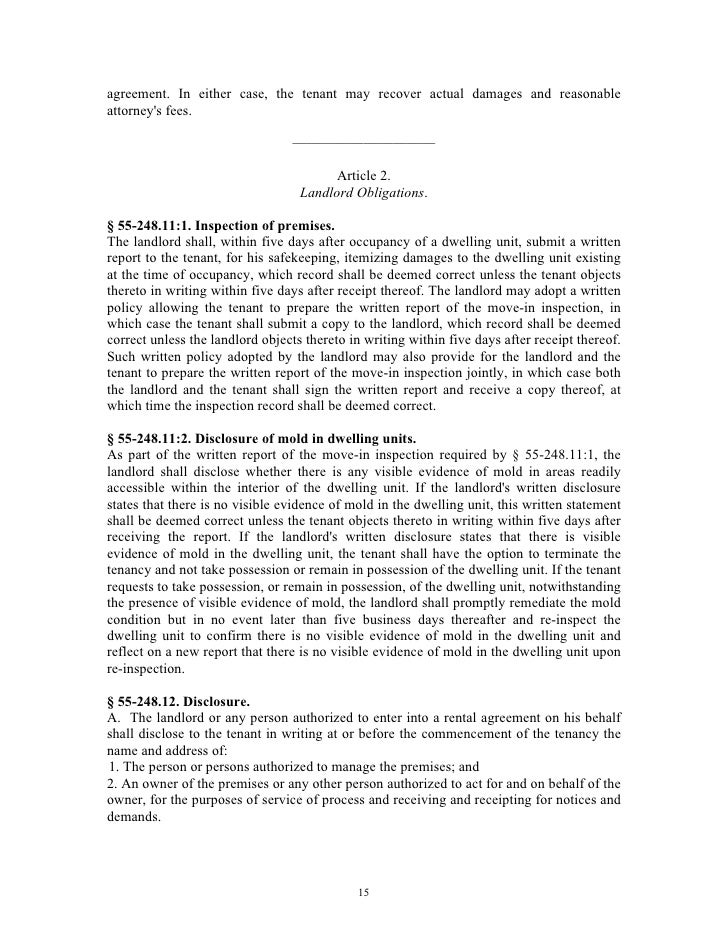 virginia landlord tenant handbook sample letter to tenant for damages
