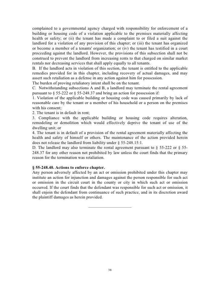 Virginia Landlord Tenant Handbook