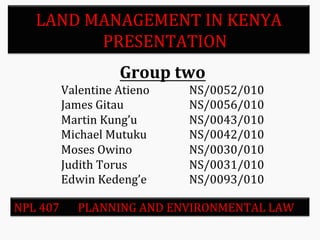 Land management in Kenya 