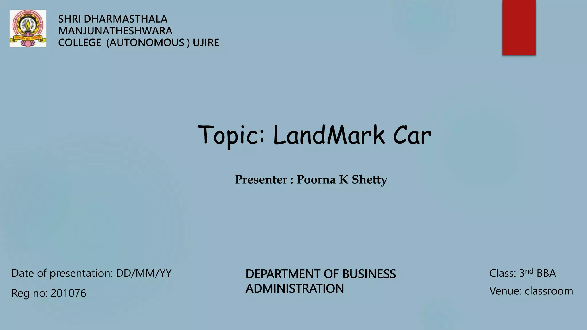 LAND MARK CARS | PPT