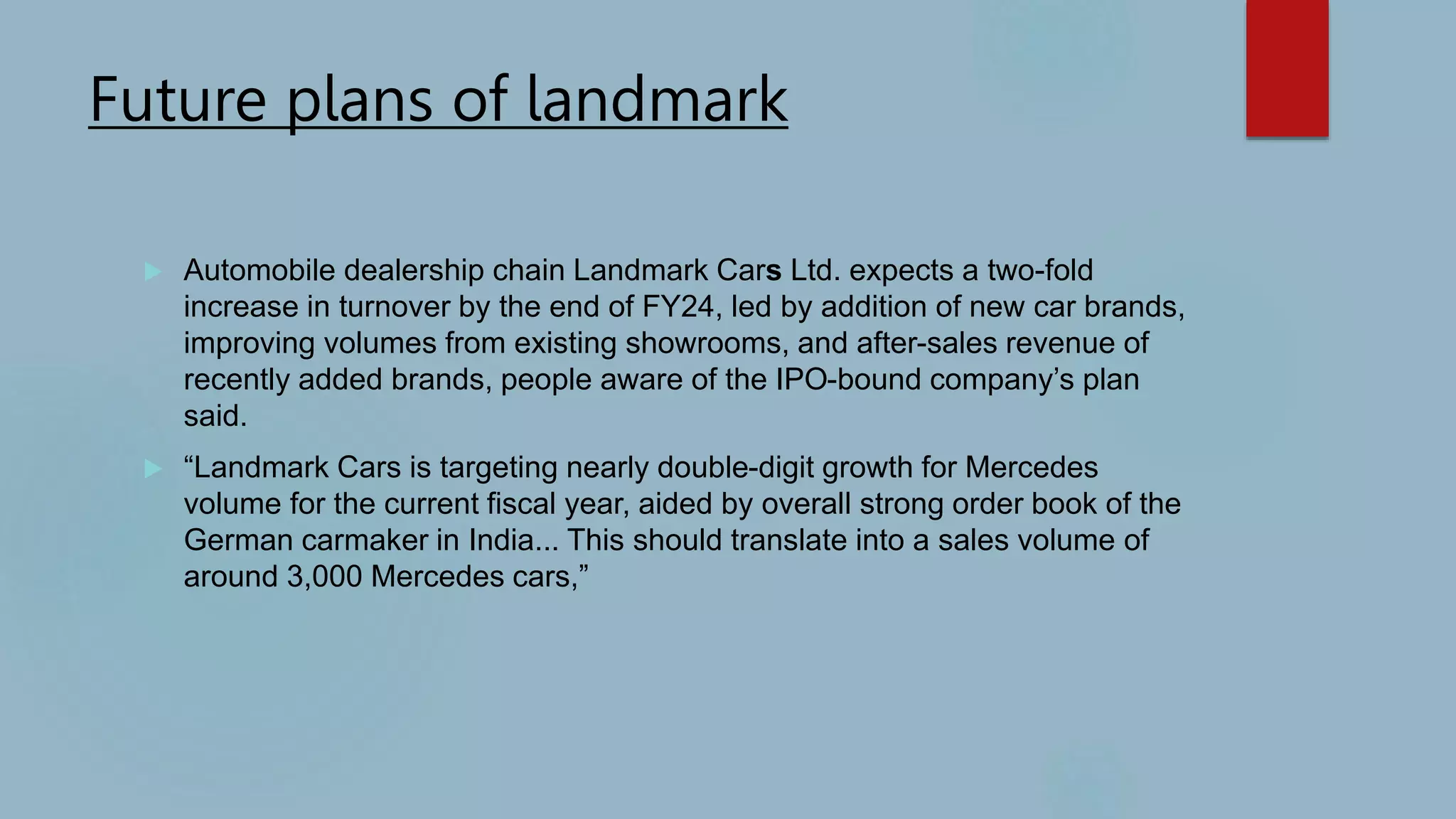 LAND MARK CARS | PPT