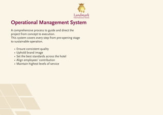 The Landmark System.pdf Landmark international hotels company profile final | PDF