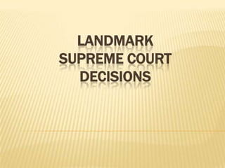 Landmark Supreme Court Decisions 