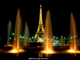 Eiffel Tower at Night, Paris, France 