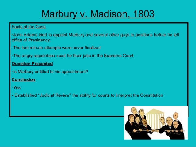 Summary Marbury Vs Madison Result Marbury V Madison Impact On