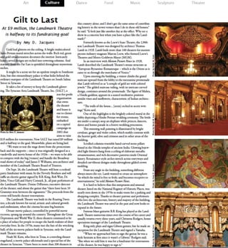 Gilt to Last: At $9 Million, the Landmark Theatre Is Halfway to Its Fundraising Goal