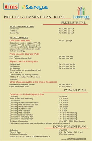 AIMS SANYA @9910008812 ASSURED RETURN 12 %