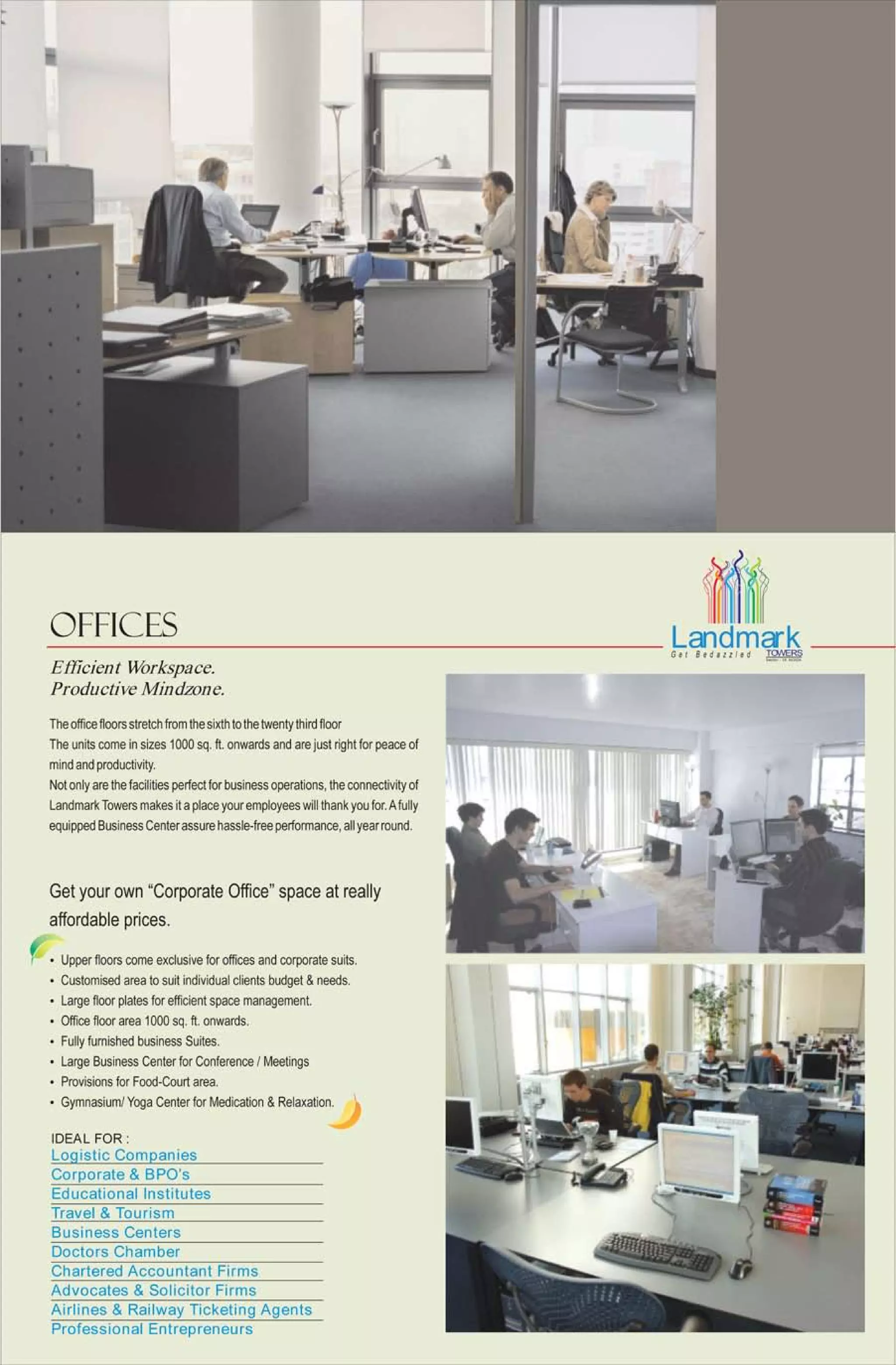 LANDMARK TOWER@9650203482 ASSURED RETURN