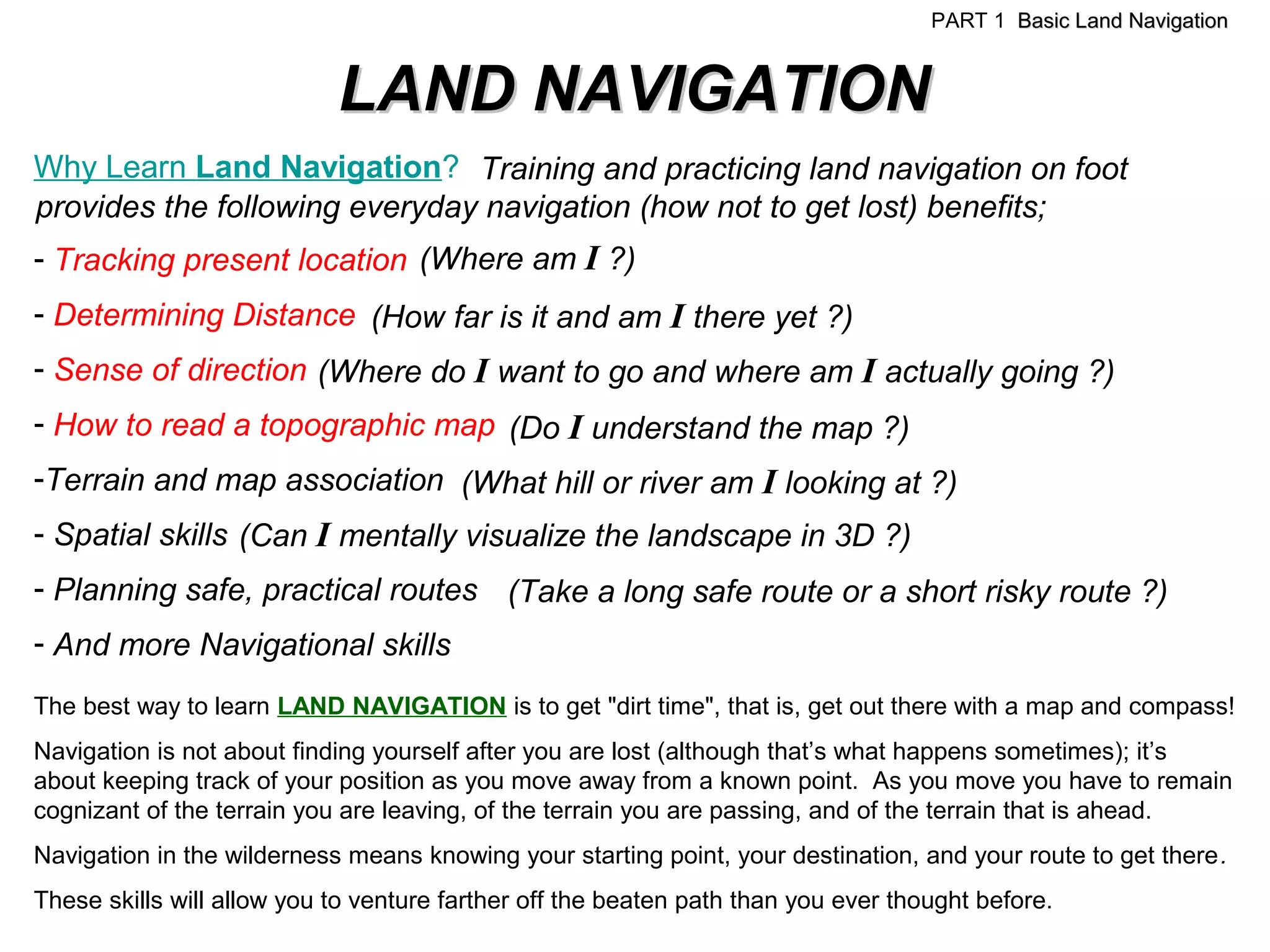 Land navigation part 1 | PPT