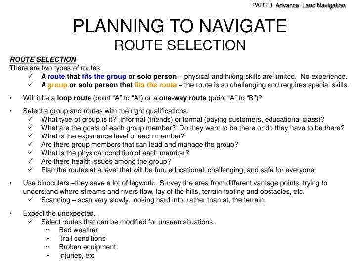 Land navigation part 3