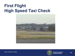 Sport Aviation Safety
54Federal Aviation
Administration
First Flight
High Speed Taxi Check
 