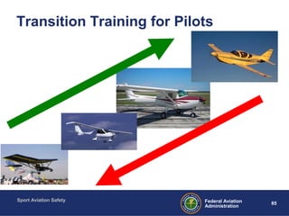 Sport Aviation Safety
85Federal Aviation
Administration
Transition Training for Pilots
 