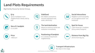 Land plots requirements. Big Family House by Senior Group. 2018.