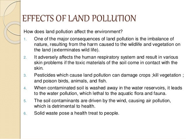 introduction of land pollution essay