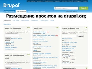Размещение проектов на drupal.org
 