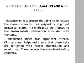 Land reclamation and mine closure in coal mining.pptx