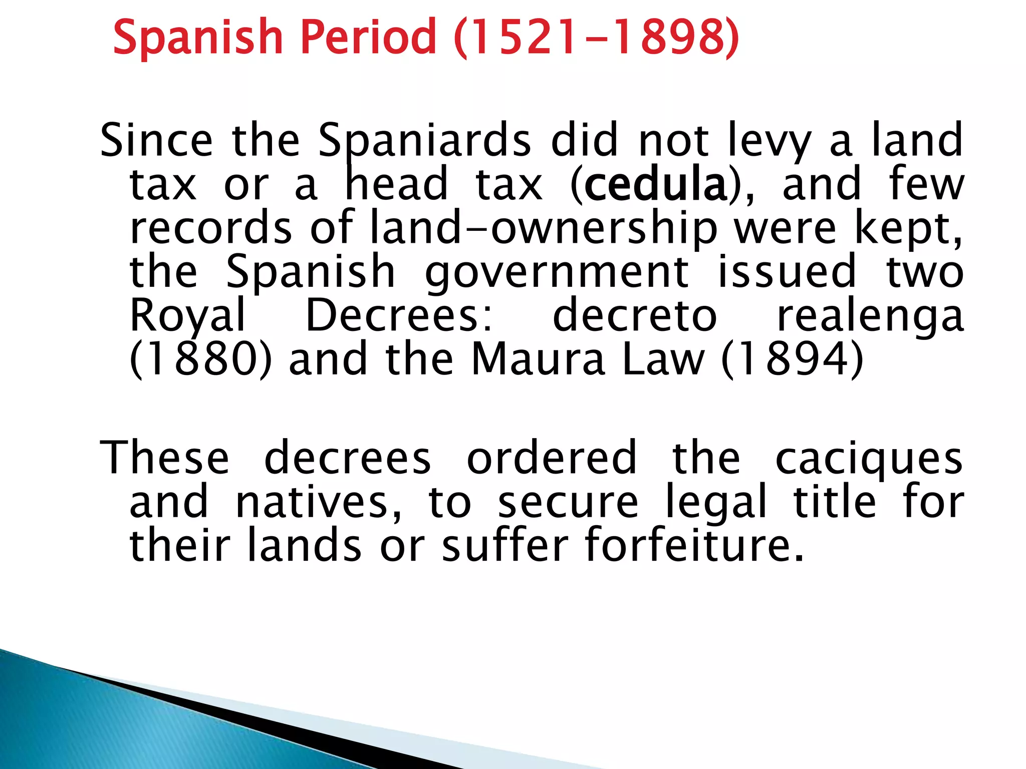 Agrarian (Land) Reform in the Philippines During Spanish Period | PPTX