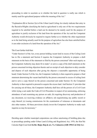 Land reforms vis a-vis urban land ceiling act and its connotations in ...