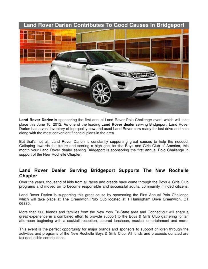 Land Rover Darien >> Land Rover Darien Contributes To Good Causes In Bridgeport Land Rover Darien >> Land Rover Darien Contributes To Good Causes In Bridgeport