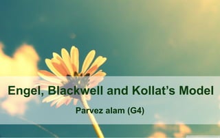 Engel, Blackwell and Kollat’s Model
Parvez alam (G4)
 