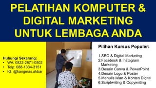 Tempat Kursus Komputer Menulis Script Konten PAPUA BARAT | PPT