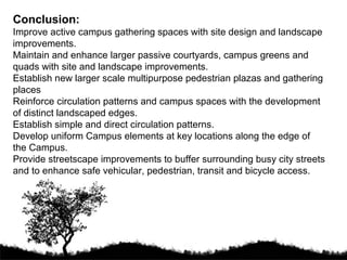 Landscape and design elements in an institutional campus. | PPT
