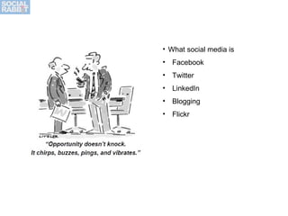 What social media is Facebook Twitter LinkedIn Blogging Flickr 