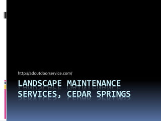 LANDSCAPE MAINTENANCE
SERVICES, CEDAR SPRINGS
http://adoutdoorservice.com/
 
