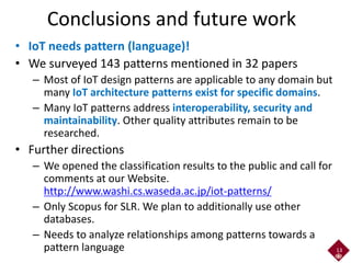Landscape of Architecture and Design Patterns for IoT Systems | PDF