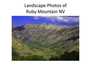 Landscape Photos of
Ruby Mountain NV
 