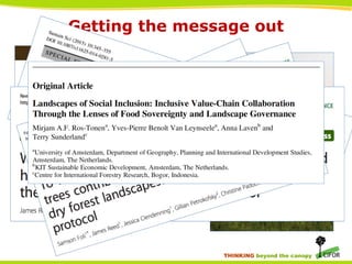 Landscape-scale management for sustainable development