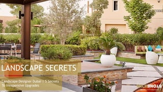 LANDSCAPE SECRETS
Landscape Designer Dubai | 5 Secrets
To Inexpensive Upgrades
 