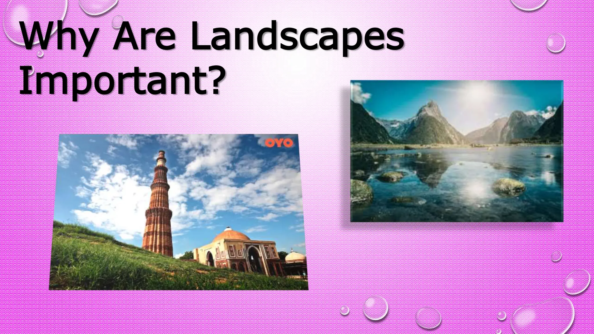 Why Are Landscapes
Important?
 